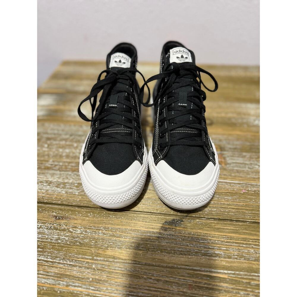 Adidas‎ Nizza Trek Black White GZ8857 Platform Hi Top Canvas Sneakers Women's 7 - Picture 3 of 10